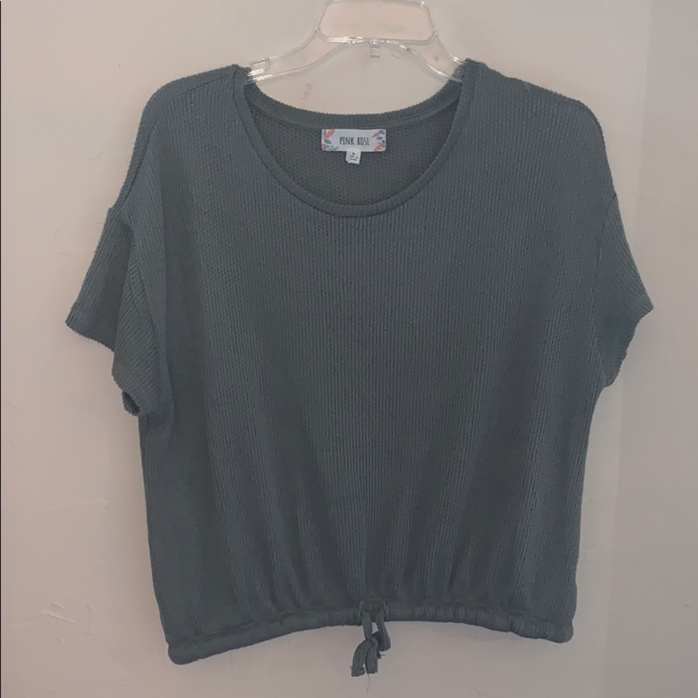 Cute Knit Tee with Tie Detail
